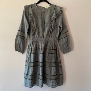 Baybala Blue Lace Laura Modest Long Sleeve Knee Length Dress Women's size Small